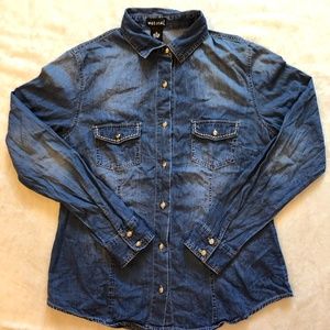 Wet Seal: Denim Button Down Shirt